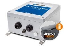 Outdoor DC UPS with 10-year LiFePO4 battery and 8-36V input for industrial and mobile applications