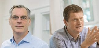 Gunnar Groebler, Chairman of the Executive Board of Salzgitter AG, and KHS Managing Director Kai Acker in dialog